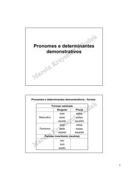 Pronomes e determinantes demonstrativos