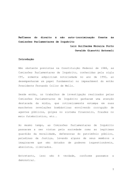 1 Reflexos do direito &agrave; n&atilde;o auto-incrimina&ccedil;&atilde;o frente &agrave;s Comiss&otilde;es