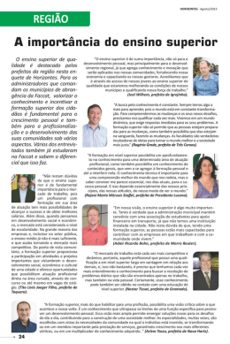 A import&acirc;ncia do ensino superior