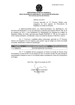 Edital n° 021/2015 - Procuradoria da República em Roraima