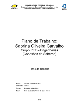 Plano de Trabalho: Sabrina Oliveira Carvalho