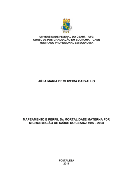j&uacute;lia maria de oliveira carvalho mapeamento e perfil da mortalidade