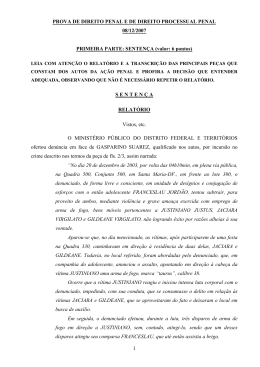 PROVA DE DIREITO PENAL E DE DIREITO PROCESSUAL