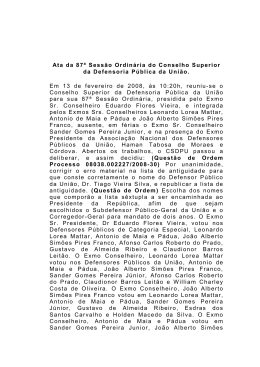 87&ordf; Sess&atilde;o Ordin&aacute;ria do Conselho Superior da Defensoria P&uacute;blica