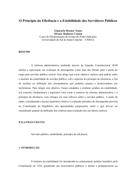 O Princípio da Eficiência e a Estabilidade dos Servidores Públicos
