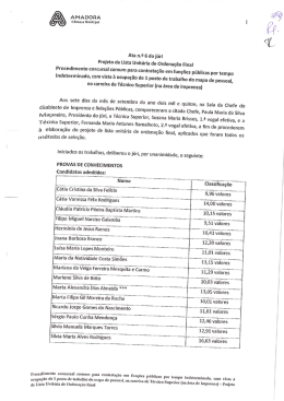 Projeto de lista unitária de ordenação final