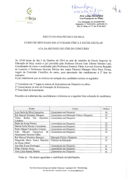 Mestrado em Actividade Fisica e Saúde Escolar