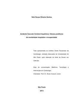 &Iacute;talo Souza Oliveira Santos Acidente Vascular Cerebral Isqu&ecirc;mico