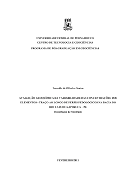 1 Ivaneide de Oliveira Santos AVALIA&Ccedil;&Atilde;O GEOQU&Igrave;MICA DA