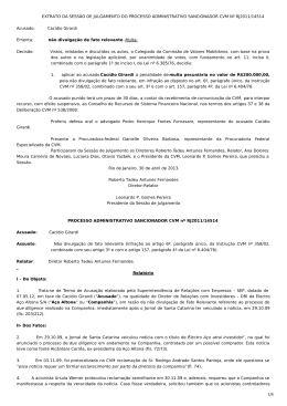 Extrato da Sess&atilde;o de Julgamento