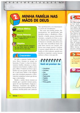 IO As crian&ccedil;as dever&atilde;o compreen der que Deus cuida da fam&iacute;lia e