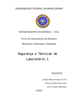 Seguran&ccedil;a e T&eacute;cnicas de Laborat&oacute;rio I