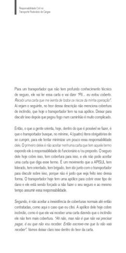 Para um transportador que não tem profundo conhecimento técnico