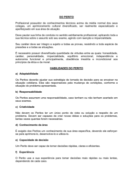 DO PERITO Deve pautar sua linha de conduta no sentido - CRC-CE