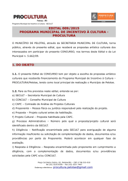 edital 009/2015 programa municipal de incentivo à cultura