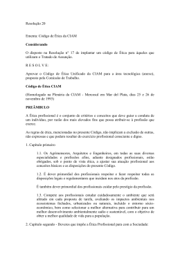 Resolução Nº 20, 27 MAI 1994 - Código de Ética da CIAM