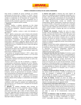 Termos & Condições Legais da DHL Global Forwarding