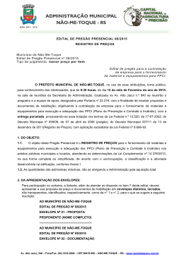 EDITAL PREG&Atilde;O PRESENCIAL N&ordm; 08/2015