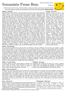 Semanário Pense Bem www.servoluntario.com.br Edição 125 Todo
