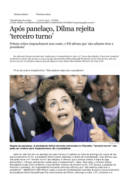 Após panelaço, Dilma rejeita `terceiro turno`