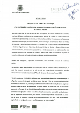 Aprecia&ccedil;&atilde;o das alega&ccedil;&otilde;es em sede de audi&ecirc;ncia pr&eacute;via