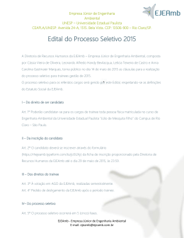 Edital do Processo Seletivo 2015