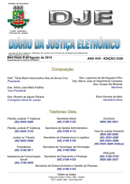Comarca de Boa Vista - Di&aacute;rio da Justi&ccedil;a Eletr&ocirc;nico