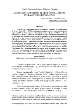 ag&ecirc;nese do simbolismo de crus e sousa: alguns - CiFEFiL