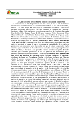Universidade Estadual do Rio Grande do Sul COMISSÃO