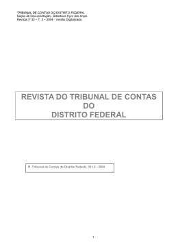 REVISTA DO TRIBUNAL DE CONTAS DO DISTRITO FEDERAL