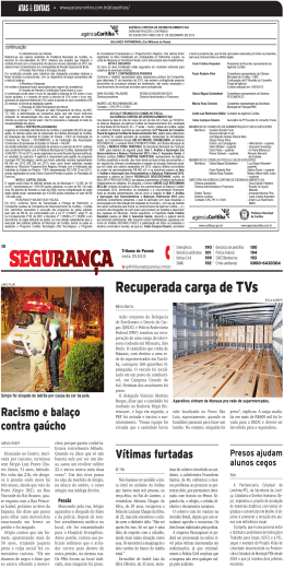 Recuperada carga de TVs - Paraná