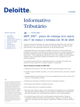 Informativo Tribut&aacute;rio - Deloitte Touche Tohmatsu