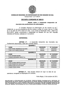 Decisão COREN-RS nº 089/2015