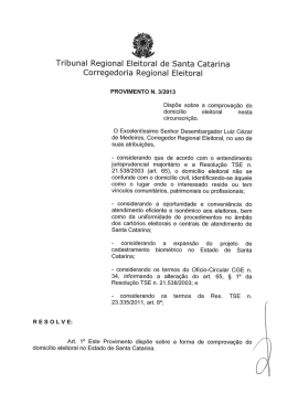 Prov. CRESC n. 3/2013 - Tribunal Regional Eleitoral de Santa