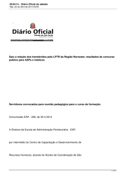 26/04/14 &ndash; Di&aacute;rio Oficial de s&aacute;bado