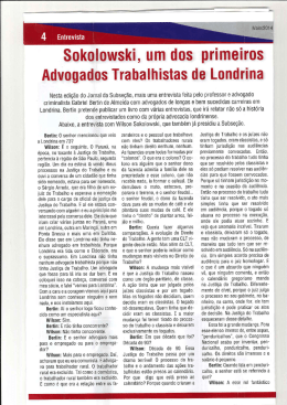 Entrevista - Wilson Sokolowski Advogados Associados