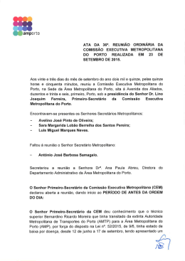 Ata da reunião de 23-09-2015 - Área Metropolitana do Porto