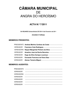 ACTA N.&ordm; 7/2011 - C&acirc;mara Municipal de Angra do Hero&iacute;smo