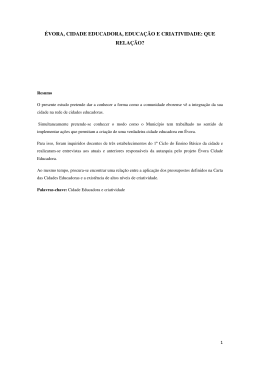 &eacute;vora, cidade educadora, educa&ccedil;&atilde;o e criatividade