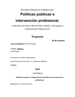 Políticas públicas e intervención profesional.