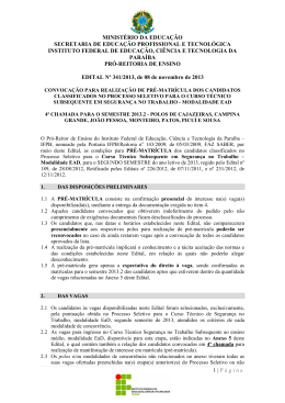 Edital - IFPB - Campus Sousa