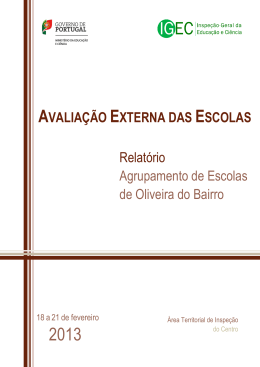 Relatório Agrupamento de Escolas de Oliveira do Bairro