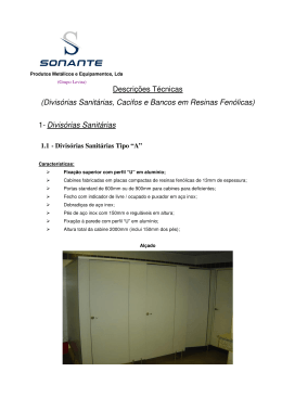 Descri&ccedil;&otilde;es T&eacute;cnicas (Divis&oacute;rias Sanit&aacute;rias, Cacifos e