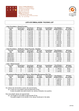 lista de embalagem