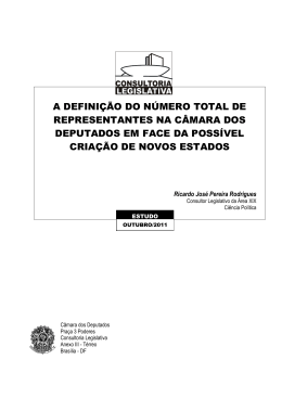 A defini&ccedil;&atilde;o do n&uacute;mero total de representantes na C&acirc;mara dos