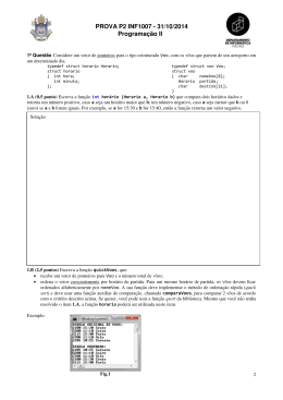 PROVA P2 INF1007 - 31/10/2014 Programação II