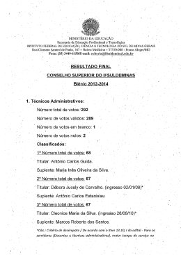 Resultado Final - Conselho Superior do IFSULDEMINAS
