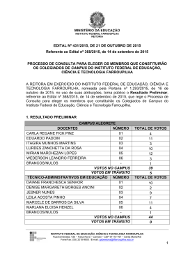 1 EDITAL N&ordm; 431/2015, DE 21 DE OUTUBRO DE 2015 Referente ao