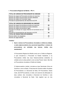 I - Procuradoria Regional de Marília – PR.11: TOTAL DE