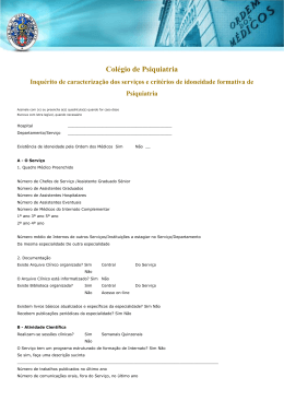 Inqu&eacute;rito de Caracteriza&ccedil;&atilde;o dos Servi&ccedil;os e Crit&eacute;rios de Idoneidade